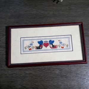 Framed needlepoint picture